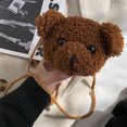 thumbnail image 2 of Bolso Oso Bolso Hombro Felpa para Niñas Dibujos Animados Bolso Bandolera Kawaii (marrón), 2 of 7