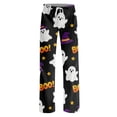thumbnail image 4 of Halloween Pajama Pants Women Soft Elastic High Waist Drawstring Sleepwear Pant Pumpkin Ghost Print Straight Leg Loungewear Bottoms, 4 of 5