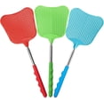 thumbnail image 1 of Fly Swatter, 3 Pcs Black Extendable Swatters, Durable Plastic Flat, Stainless Steel Handle, Swating Pest Fly Mosquito (R&G&B), 1 of 7