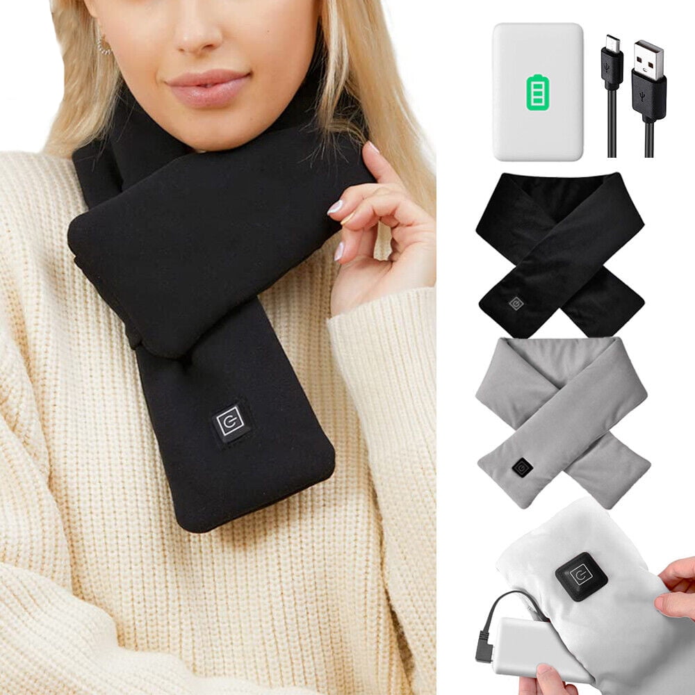 ASTRAEA Heated Scarf, Rechargeable Cordless Electric Heating Pad Winter Neck Warmer for Women Men, Black