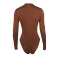 thumbnail image 2 of Aayomet Womens Jumpsuit Women's Autumn And Winter Bottoms Long Sleeved Zipper Bodysuit,Coffee L, 2 of 4