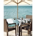 thumbnail image 3 of Boanket Outdoor Tablecloth with Umbrella Hole for Patio/Picnic/Party/Camping, Teal Turquoise Tulip Waterproof Table Cloth Square Cover Washable, Botanical Floral Petal Plants (60"x 60"), 3 of 7