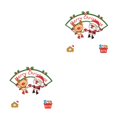 thumbnail image 4 of Justharion Christmas Static Sticker Fridge Window PVC Decal Home Office Shop Self -adhesive Decoration, Long Hat Santa Clause curve 2Set, 4 of 6
