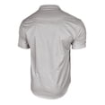 thumbnail image 3 of APEXFWDT Men's Stand Collar Cotton Linen Shirt Casual Short Sleeve Banded Collar Shirt for Vacation,XL,Gray, 3 of 6