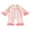 Pink, variant on BemeyourBBs Newborn Baby Girl Silk Satin Pajamas Christmas Valentines Outfit Bow Print Romper Pjs Long Sleeve Feather Trim Button Down One-Piece Sleepwear Jumpsuit