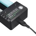 thumbnail image 3 of Muti-Slots Portable Battery Charger 2.4V Fast Power Charger with USB Interface LED Indicator Light-Black, 3 of 11