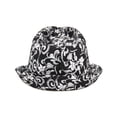 thumbnail image 3 of Black & White Floral Trilby Fedora Large, 3 of 4
