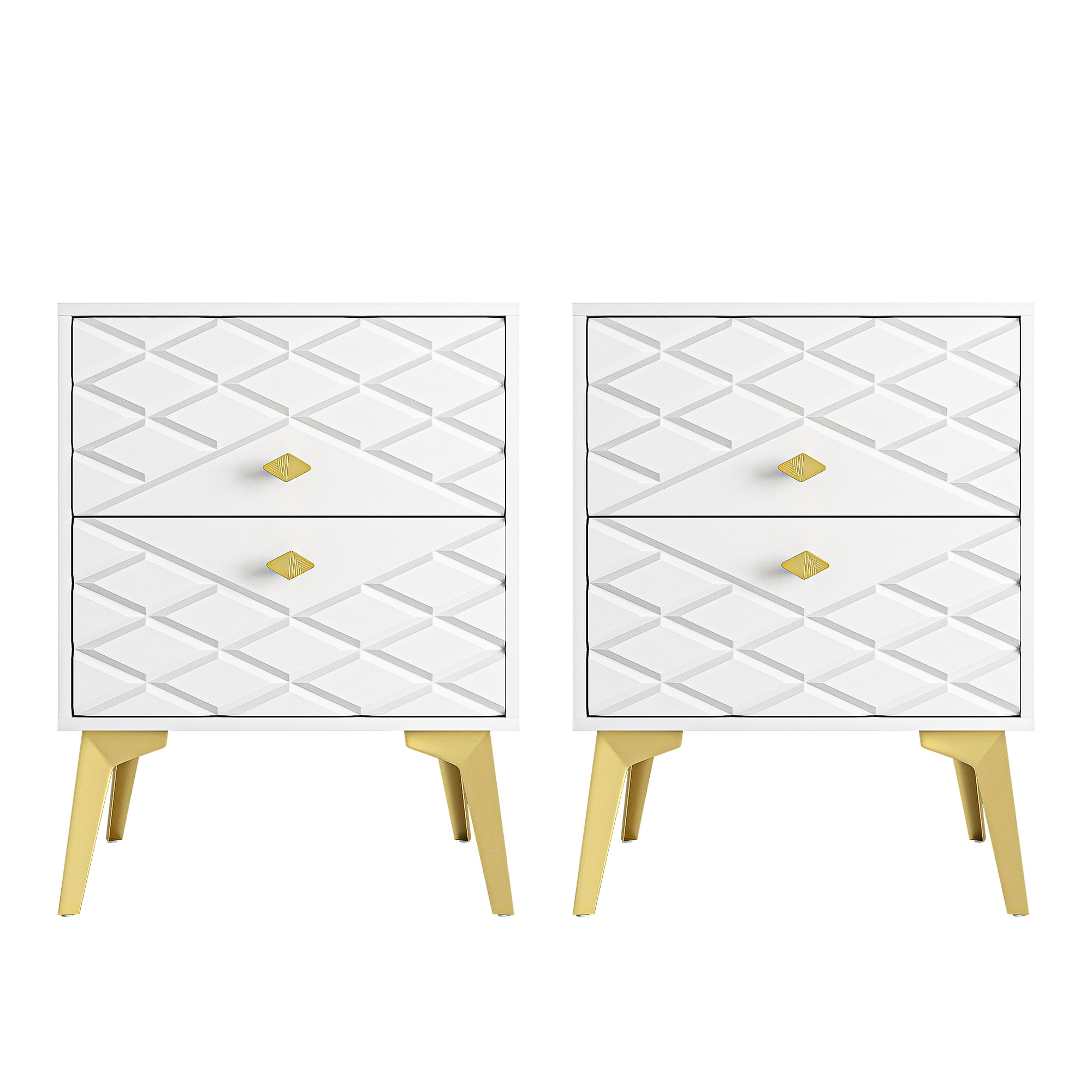 Kepooman Low Foot Nightstand Set of 2, Bedside Table with Drawer for Bedroom,End Table White Kepooman Low Foot Nightstand Set of 2, Bedside Table with Drawer for Bedroom,End Table White
