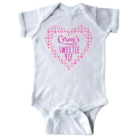 

Inktastic Gran s Sweetie Pie with Pink Hearts Gift Baby Boy or Baby Girl Bodysuit