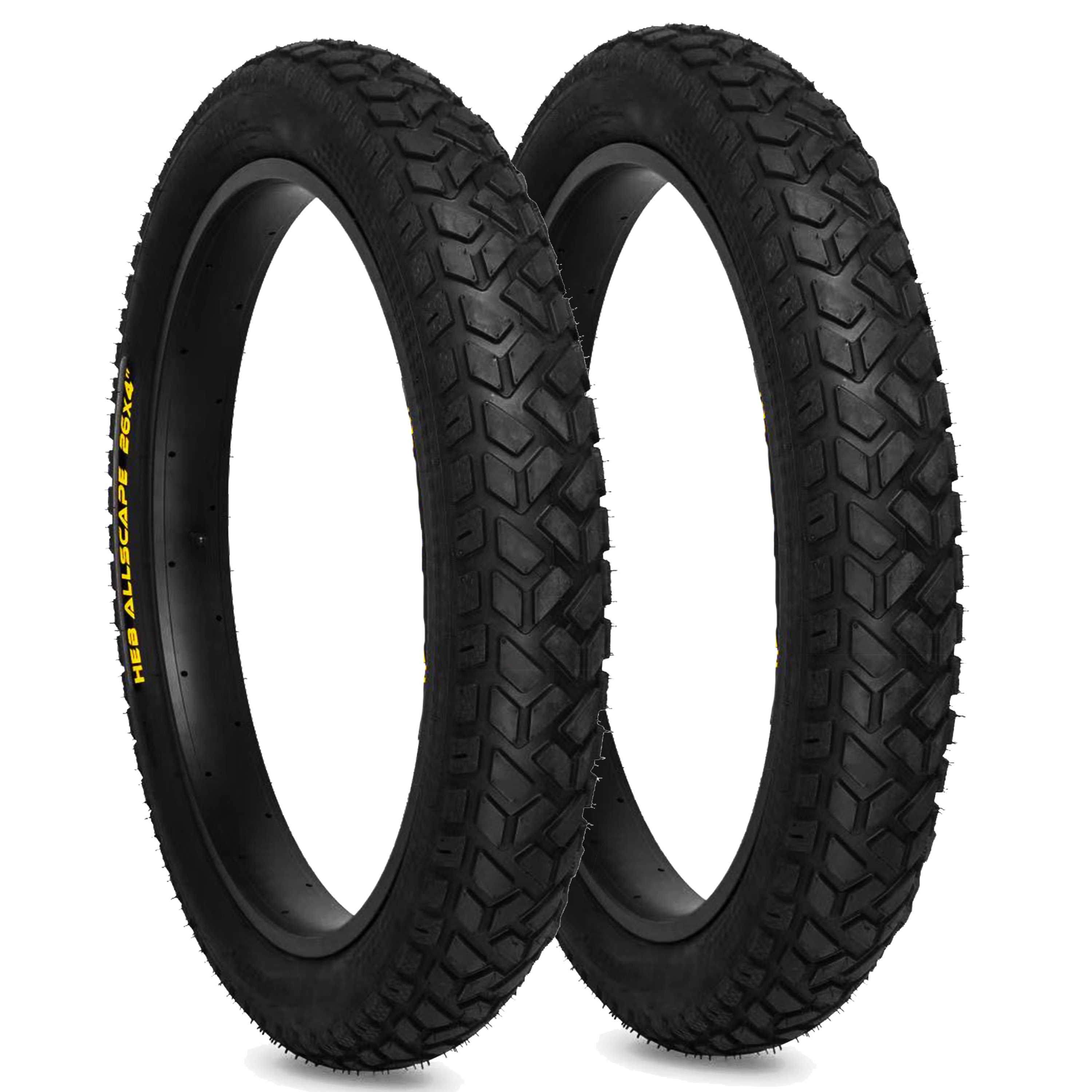 HEB ALLSCAPE E-Bike 26x4.0 Fat Tire Set, Includes 2 Tires, All Terrain