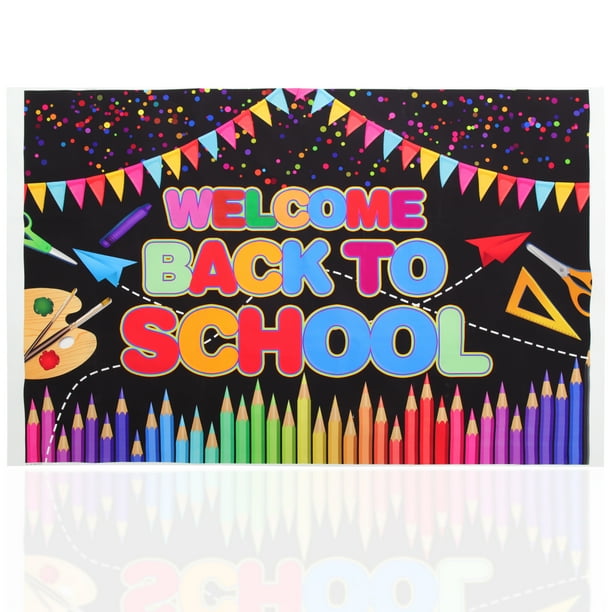 KAKOWELY Banner de regreso a clases, fondo para fiesta escolar, decoración de fondo escolar