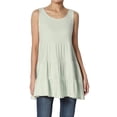 thumbnail image 1 of TheMoogan Women's S~3X Sleeveless Tiered Ruffle Babydoll TUNIC Cute Relaxed Tank Top, 1 of 6