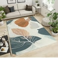 thumbnail image 2 of Modern Nordic Style Printed Area Rug, Abstract Leaf Texture Geometric Carpet for Entryway, Washable Rug Soft Foldable Non-Slip Low-Pile for Living Room Bedroom Office Study 5x6ft, 2 of 7