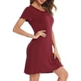 thumbnail image 5 of Clothing 2025 Women's Nightshirt Short Sleeve Soft Nightgown Sleep Dress With Pocket (Available In Plus Size), 5 of 8