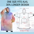 thumbnail image 4 of Oversized Wearable Blanket Hoodie,Pastel Rainbow Clouds Sherpa Blanket Hoodie with Super Pockets,Super Warm Fuzzy Pullover for Women & Men, 4 of 6