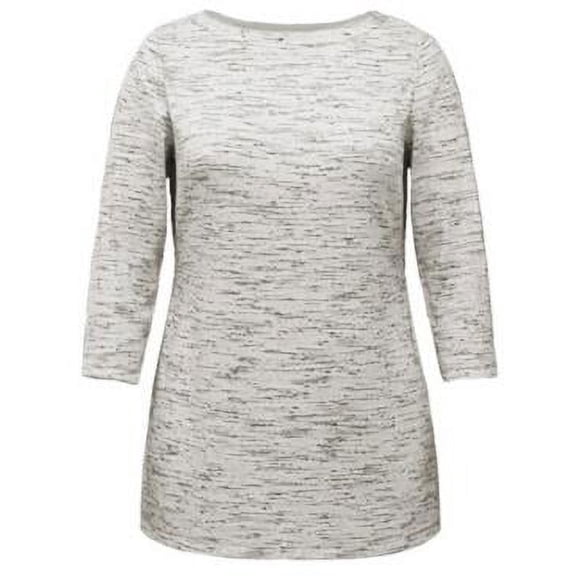 Karen Scott Space-Dyed Boat-Neck Tunic Top Bright White XL