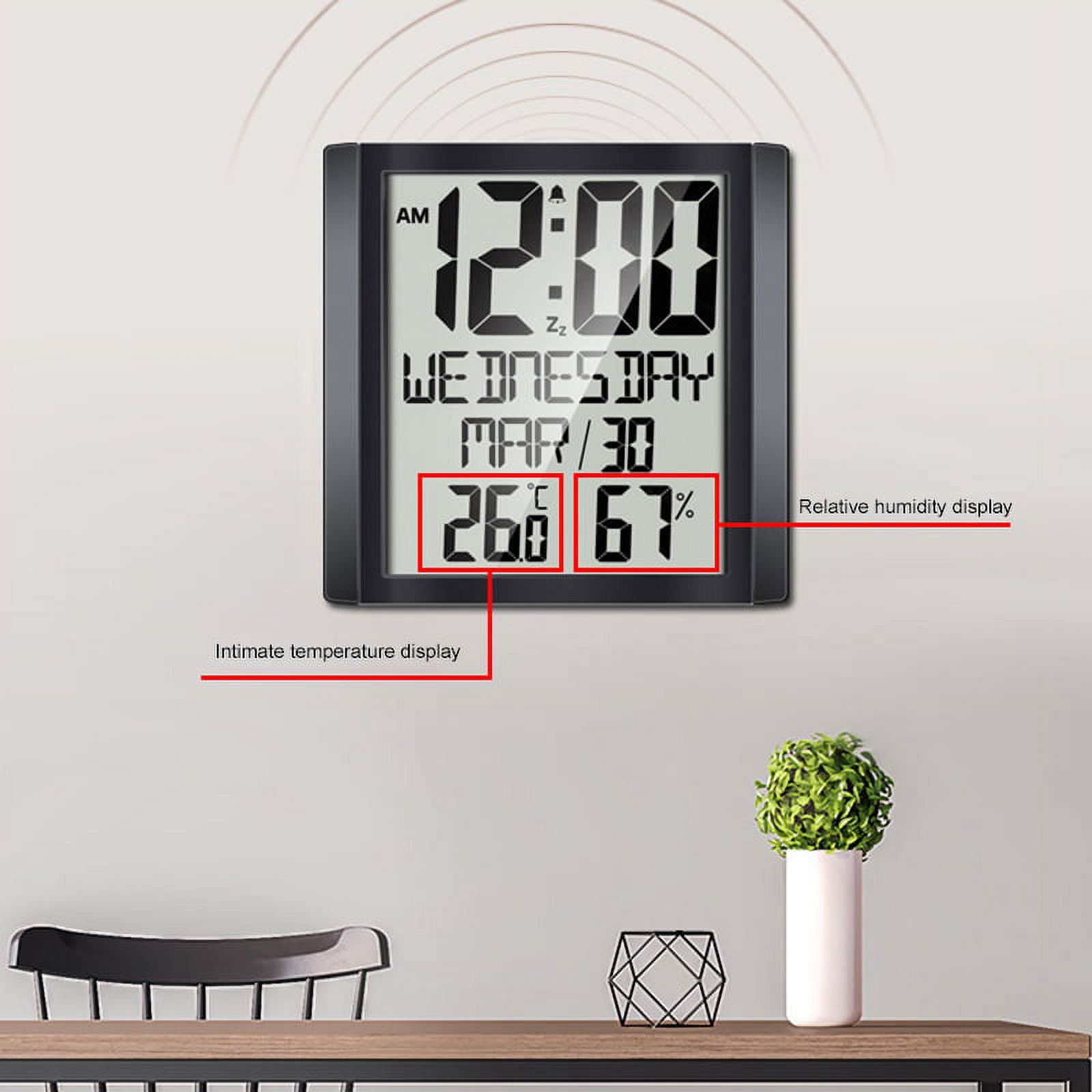 1 x temperature and humidity meter alarm clock-black
