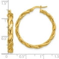thumbnail image 5 of 14K Polished and Twisted Round Hoop Earrings, 5 of 5