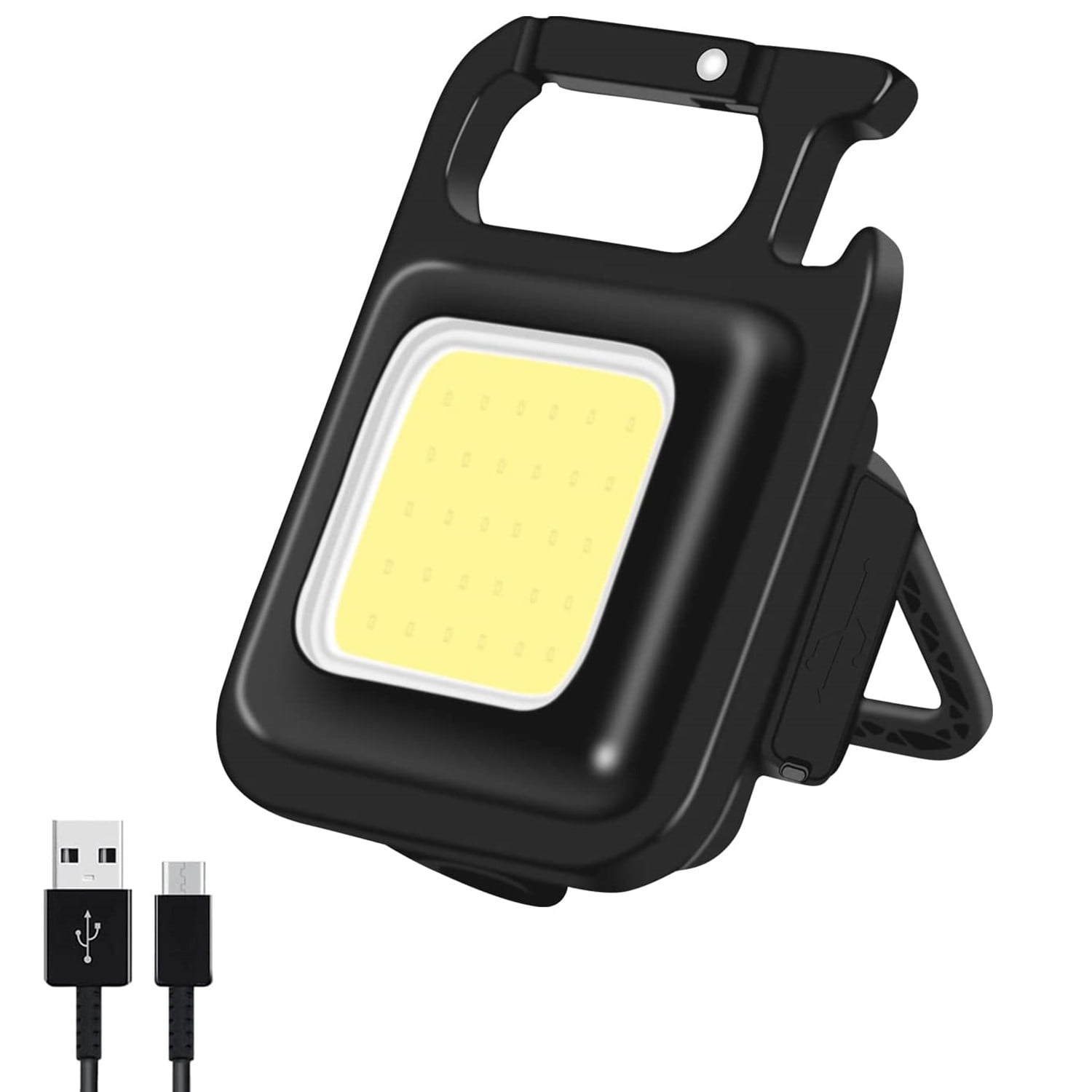 Mini LED COB Flashlight, COB Keychain Flashlights Rechargeable Mini LED Keychain Flashlight with 4 Modes, Bottle Opener, Magnet Design, Hook, Waterproof Light for Daily Use - Walmart.com