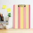 thumbnail image 2 of FORMRS Acrylic Clipboard with Low Profile Clip Standard A4 Letter Size, 12.5" x 9", Pink and Yellow Striped Pattern, 2 of 8