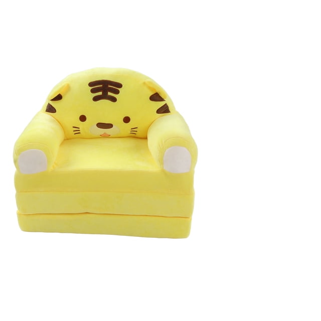 Lindo dibujos animados plegable niños sofá respaldo sillón 2 en 1 plegable niños sofá cama para sala de estar dormitorio amarillo