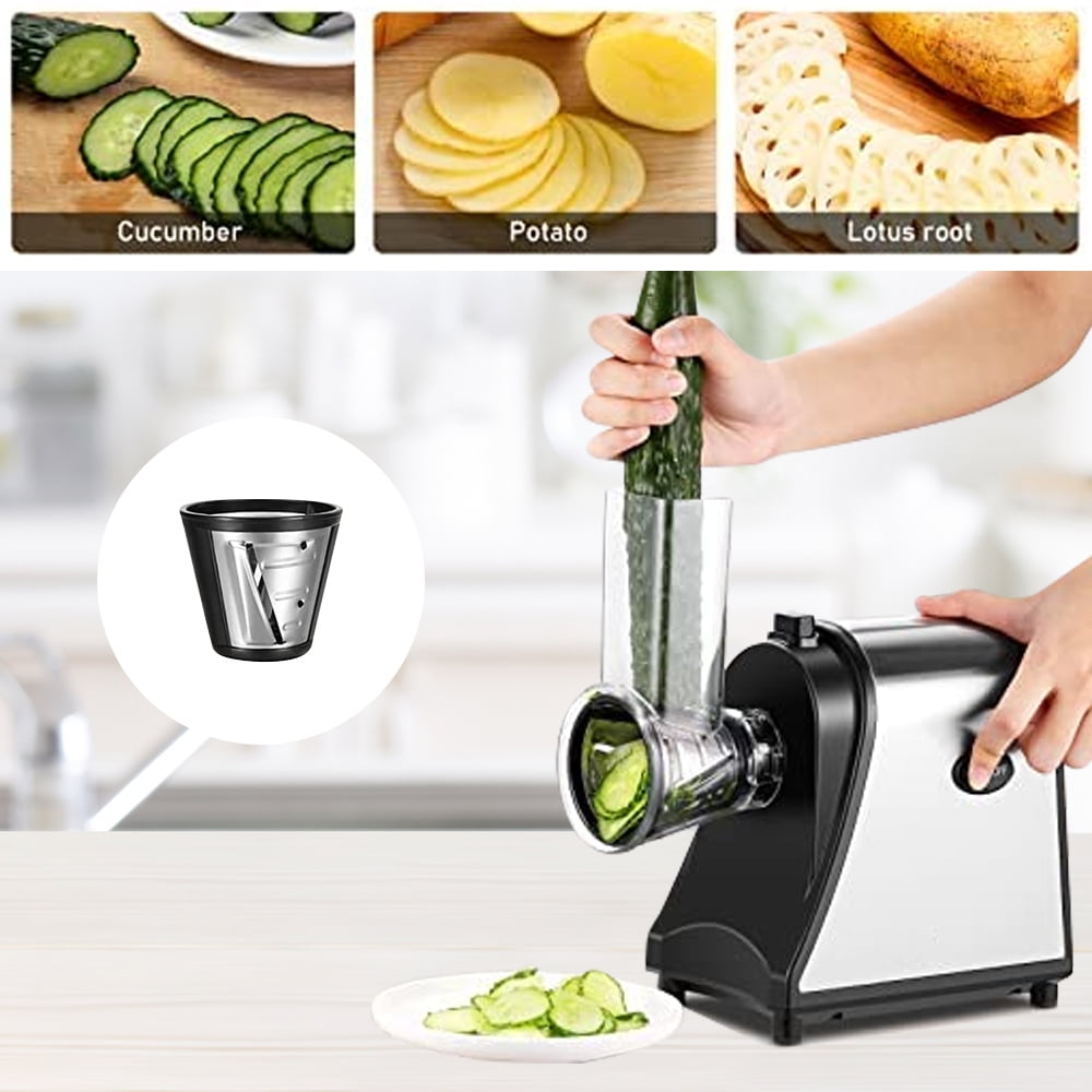 Fichiouy 2L Electric Home Use Vegetable Slicer Fruit Maker Machine Cheese Potato  Grater 