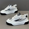 thumbnail image 2 of Men'S Low-Top Casual Sneakers - White PU Upper with Colorful Stripes, Suitable for All Seasons Outdoor, Daily Wear And Light sneakers, Stylish Sports，Breathable Fabric Lining And Cushioning PVC Sole, 2 of 9