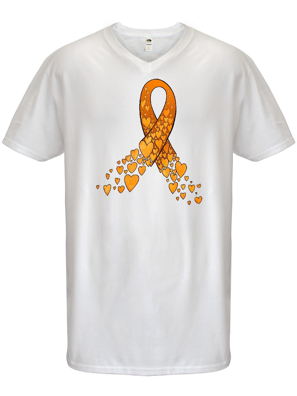 Personalized Crew Socks With Orange Ribbon Awareness Leukaemia Print For Women Men