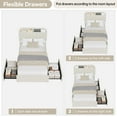 thumbnail image 3 of Juiluna Twin XL Bed Frame with Storage Headboard, Kids Bed Frame with 2 Drawers, Boucle Upholstered Platform Bed with Bookcase, No Box Spring Needed, Easy Assembly,Beige, 3 of 7