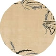 thumbnail image 1 of Ahgly Company Indoor Round Abstract Yellow Solid Area Rugs, 4' Round, 1 of 6