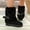 Black, variant on Fur Boots,Womens Winter Boots,Women's Faux Fur Mid Calf Snow Boots - Round Toe Suede Warm Fur Lined Platform Flat Comfort Outdoor Winter Fashion Boots(Beige 37)