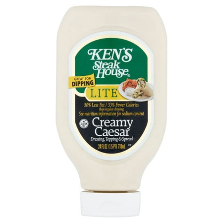 (2 Pack) Ken's Steak House Creamy Caesar Dressing Lite, 24 Fl (Best Creamy Caesar Salad Dressing)
