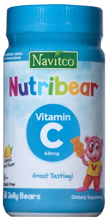 Navitco Kosher NutriBear Vitamin C Chewable Gummies 100 mg - Fruit Flavor - 60 Bears