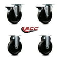 thumbnail image 2 of 5 Inch Phenolic Wheel Swivel Top Plate Caster Set with 2 Posi Brakes 2 Rigid SCC, 2 of 2