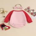 thumbnail image 3 of Suealasg Newborn Girls Fall Sweatshirt Rompers 2Pcs Baby Girls Christmas Clothes 3 6 12 18 Months Infant Long Sleeve Snowman Embroidery Bubble Bodysuit Headband, 3 of 8