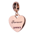 thumbnail image 1 of Charm para Pulsera LuckyLy, Dije de Corazón, Acero Inoxidable y Zirconia Cúbica, Modelo Forever rosa UNITALLA, 1 of 8
