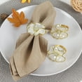 thumbnail image 4 of Set of 6 Floral Napkin Rings with Golden Accents - Elegant Table Decor for Weddings, Parties, Hotels, and Restaurants, 4 of 7