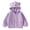 Light Purple, variant on Baby Girls Hooded Fleece Jacket Cute Bear Hoodie Zip Up Teddy Coat Winter Warm Outwear With Pocket 5M-5T(Light Green,2-3 Years)