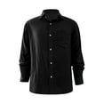 thumbnail image 5 of GXFC Men's Fall Shirt Long Sleeve Casual Button-Down Collar Loose Simple T Shirt with Pocket for Men Streetwear,Spring 3XL, 5 of 6