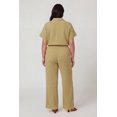 thumbnail image 4 of Women's Plus Size High Waisted Seersucker Wide Leg Pants, 4 of 4