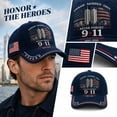 thumbnail image 3 of 9/11 Never Forget Baseball Hat, 25th Anniversary 2001-2026 Honor Heroes Patriotic American Flag Embroidery Cap Vintage Washed Curved Brim Dad Hat for Men Women, 3 of 5