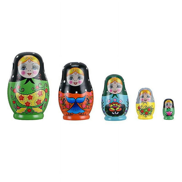 muneca matrioska rusa jerarquizacion muneca Madera para ninos 5 piezas Walmart en linea