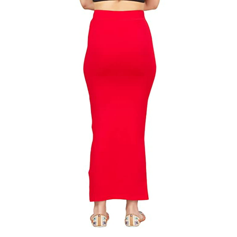 SAI DECORATIVE Women's Lycra Pure Cotton Stretchable Saree Shape wear  Petticoat Color:- Red & Size:-M