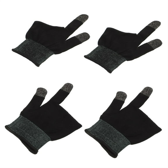 OUNONA 1Pair Black Anti Sweat Gaming Gloves with Stretch Fabric for Phone Gaming