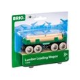 thumbnail image 1 of Set de tren de juguete BRIO World Lumber Loading Wagon 33696, color verde, 1 of 5