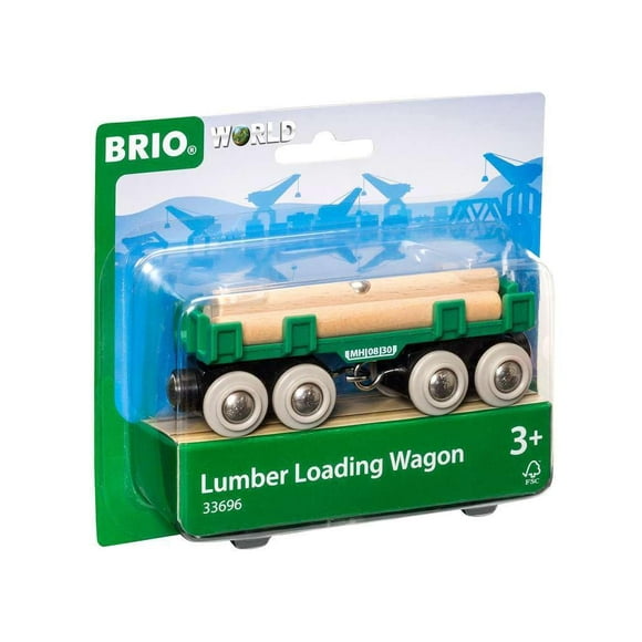 Set de tren de juguete BRIO World Lumber Loading Wagon 33696, color verde