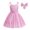 Pink, variant on LYHaoo Elegant Girls Party Dress With Suspenders And Lattice Pattern Waist Design For And Celebrations,Girls A-Line Dresses Sizes 8-9 Years Pink