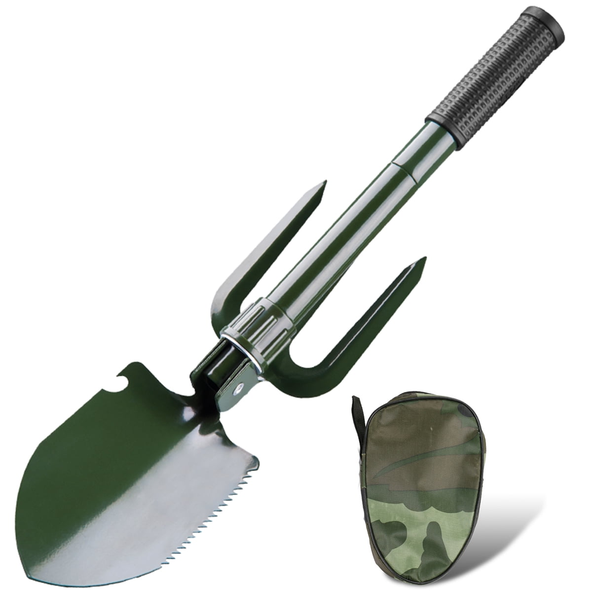 Folding Spade Shovel Rake Saw Military Tactical Emergency Survival 