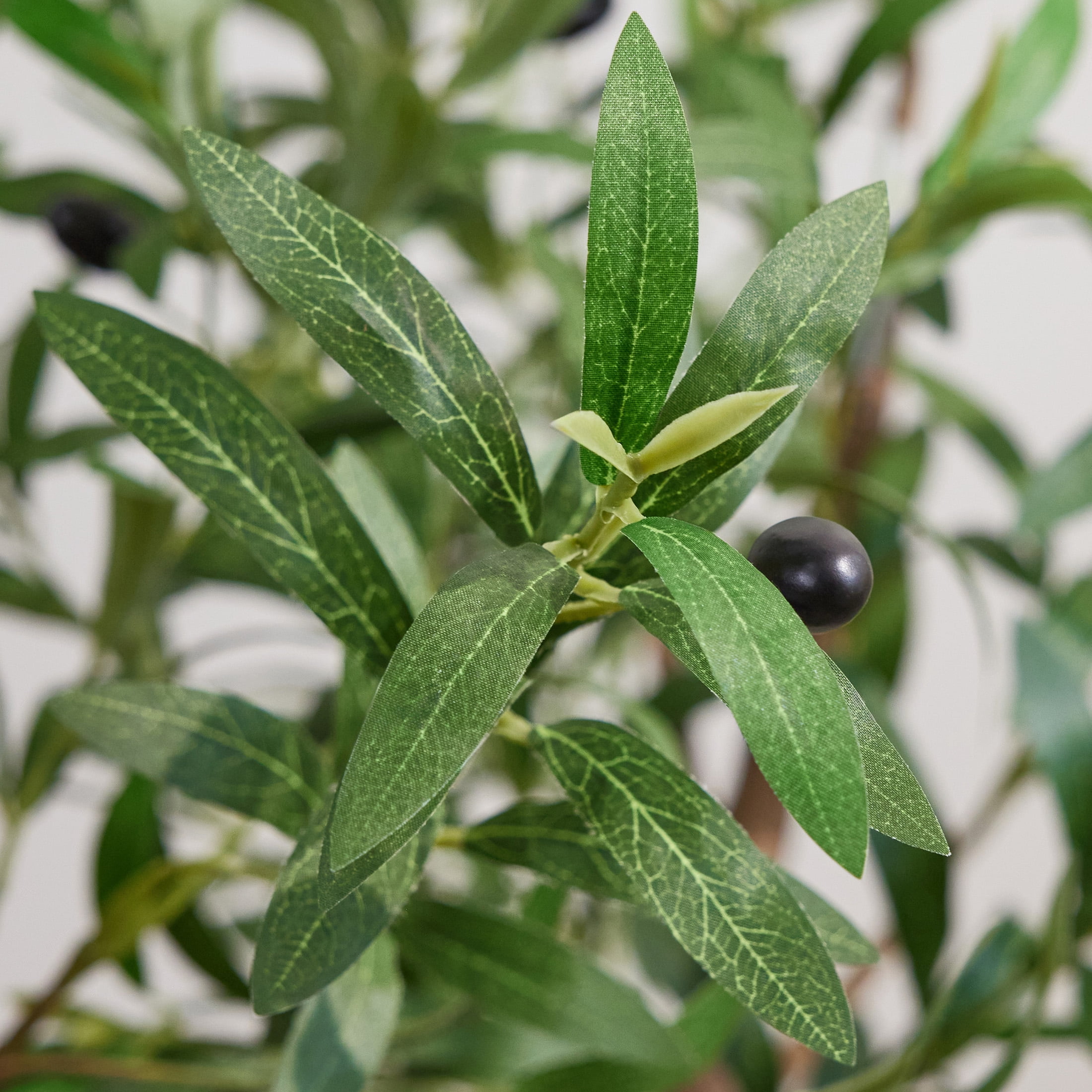 DR.Planzen Artificial Olive Tree 6 ft Tall Faux Floor Plant in Black Pot - Realistic Greenery with Adjustable Branches and Fruits - Indoor Home Office Decor for Living Room Apartment Workspace