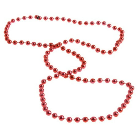 RED METALLIC 6MM BEAD NECKLACES, SOLD BY 28 DOZENS